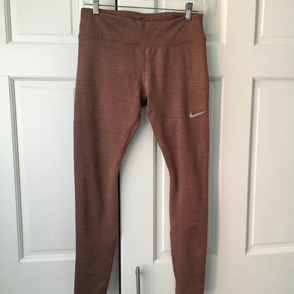 Nike Racer Warm Running Tights Leggings Brown Size L - Picture 5 of 12